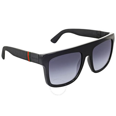 Gucci Rectangle Dark Grey Gradient Men's Sunglasses 